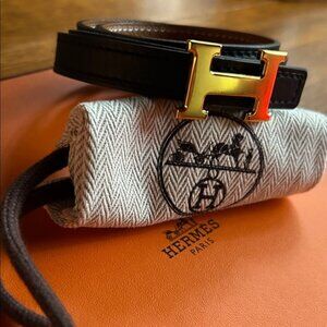 Hermès Narrow Belt. Reversible Leather Strap ⭐️💫